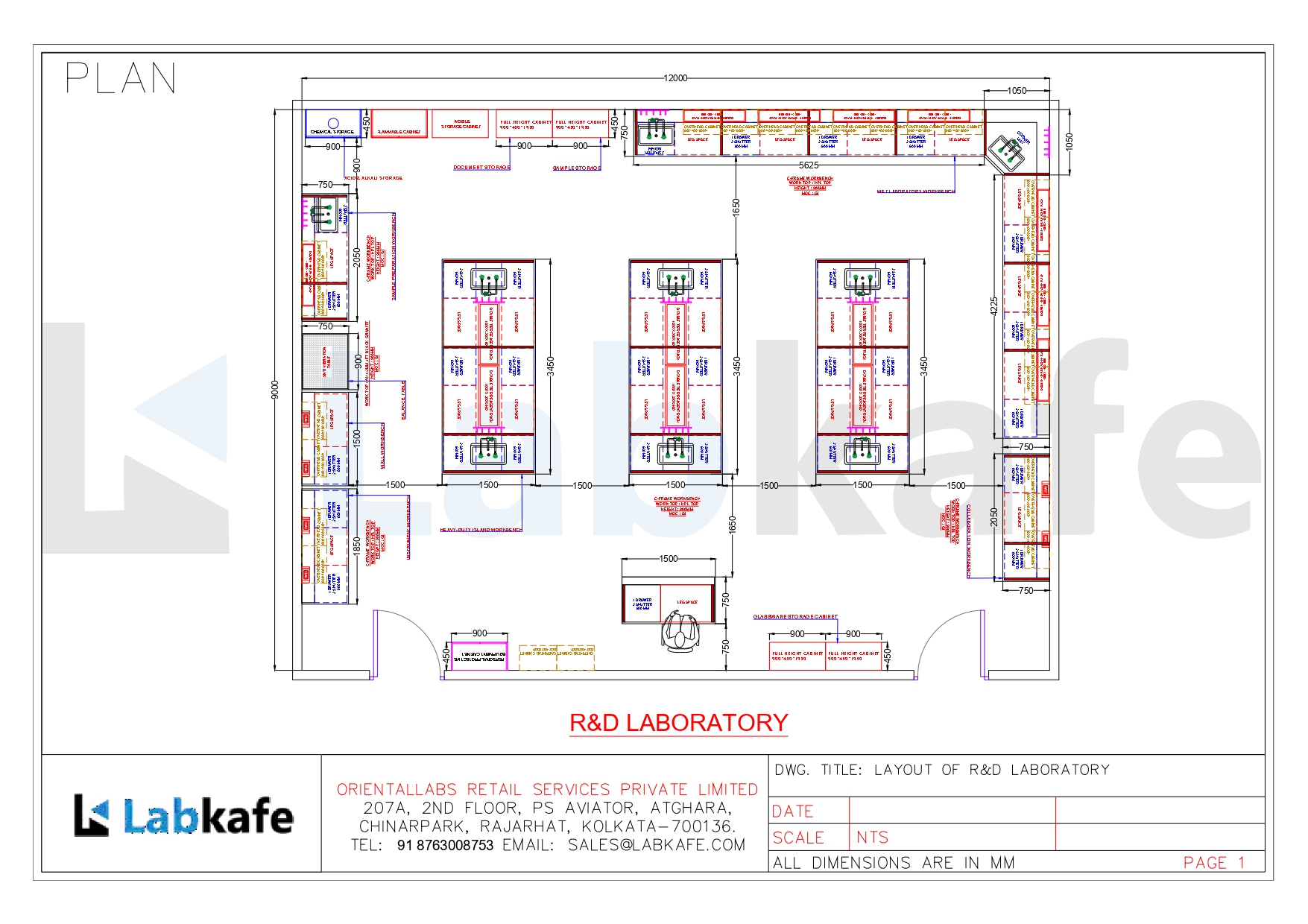 R&D lab 2D layout preview